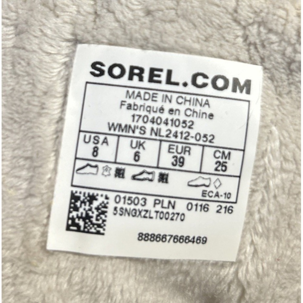 SOREL Womens Size 8 Out N About Tall Snow Boot Grey Lace-Up Quilted Lined Boots - Picture 7 of 7